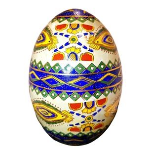 BEAUTIFUL‎ 9 inches Tall Ceramic Hand Painted Egg